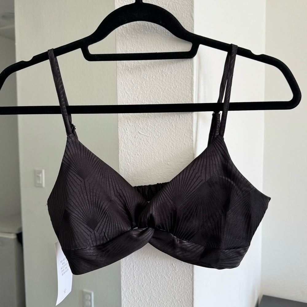 Rumored Silk Black Crop Top